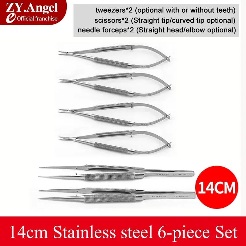 Ophthalmic Microsurgery Instruments Scissors Needle Holders Tweezers Stainless Steel 4/6/8 Piece Set Of Ophthalmic Surgical Tool — image 10