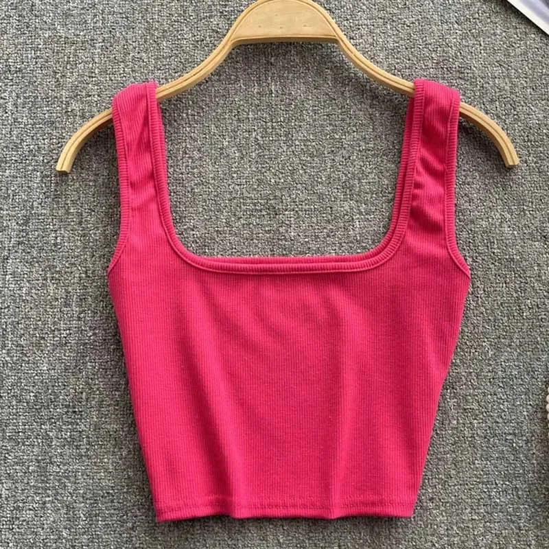 Tank Top Women Sexy Backless Y2k Top Slim Fit Bottoming Blouse Solid Crop Top Sleeveless Camis Mujer — image 18