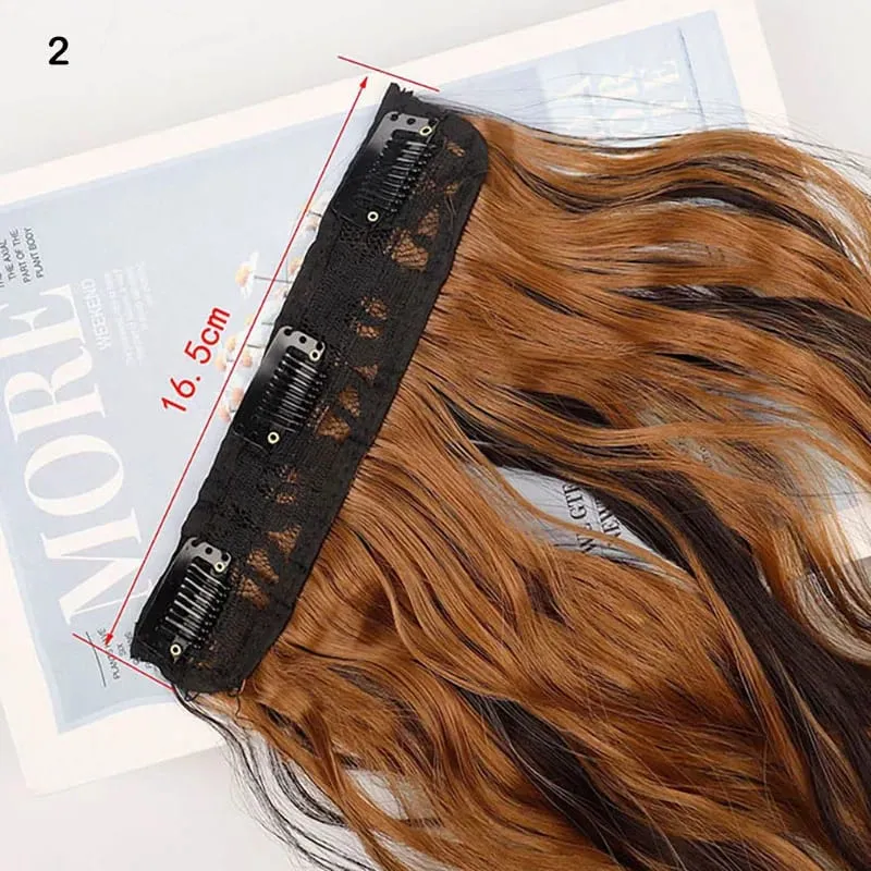 Jeedou Synthetic 4 Teile/satz Clip-in Strand Wellige Haarverlängerungen Lange Bouncy Lockige Haarteile Schwarz Braun Farbe für Frauen — image 5