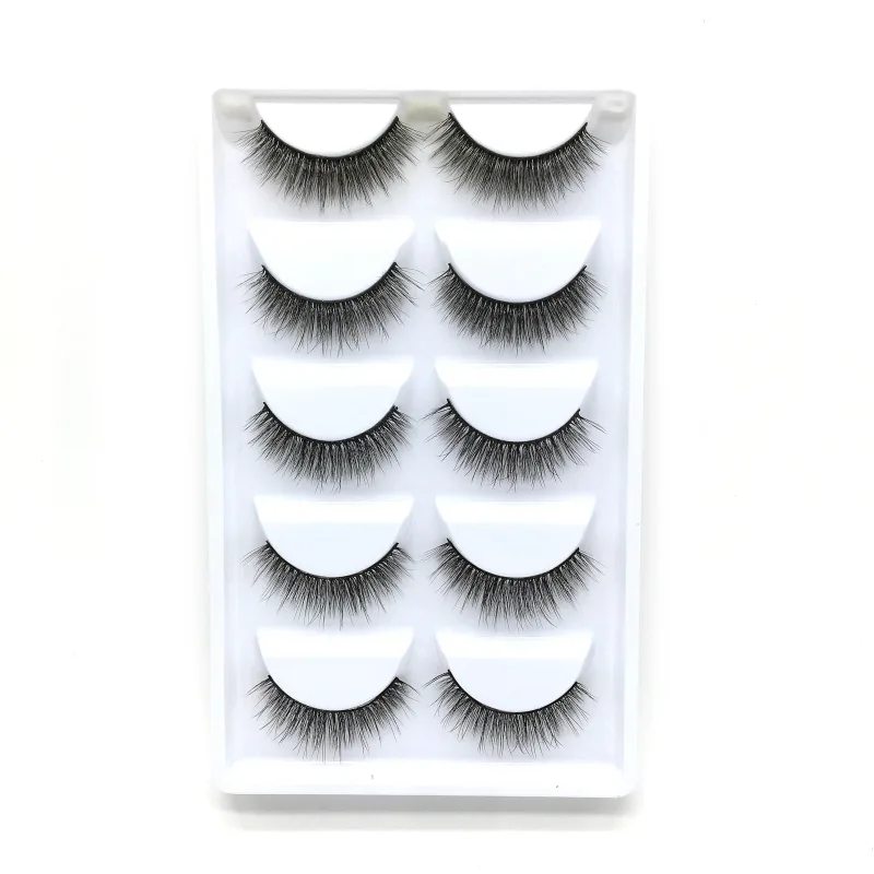 5Pairs 3D Handmade Fake Eyelashes Natural Long Thick Daily Makeup Thick Cross Eyelashes Eye Lashes — image 11