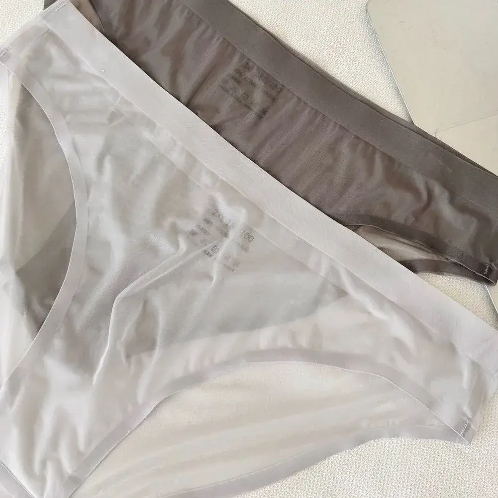 1pc männer Ultra-dünne Transparente Nahtlose Eis Seide Slip 3D Ausbuchtung Beutel Mittlere Taille Unterwäsche Atmungsaktive Männlich dessous — image 3