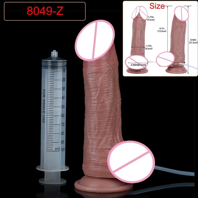 Hluboké žíly Ultra stříkající dildo Silikon Skin Touch Dlouhá ejakulační zátka na zadeček Pro muže Ženy Stimuluje G-Spot 18+ Sexuální hračky — image 33