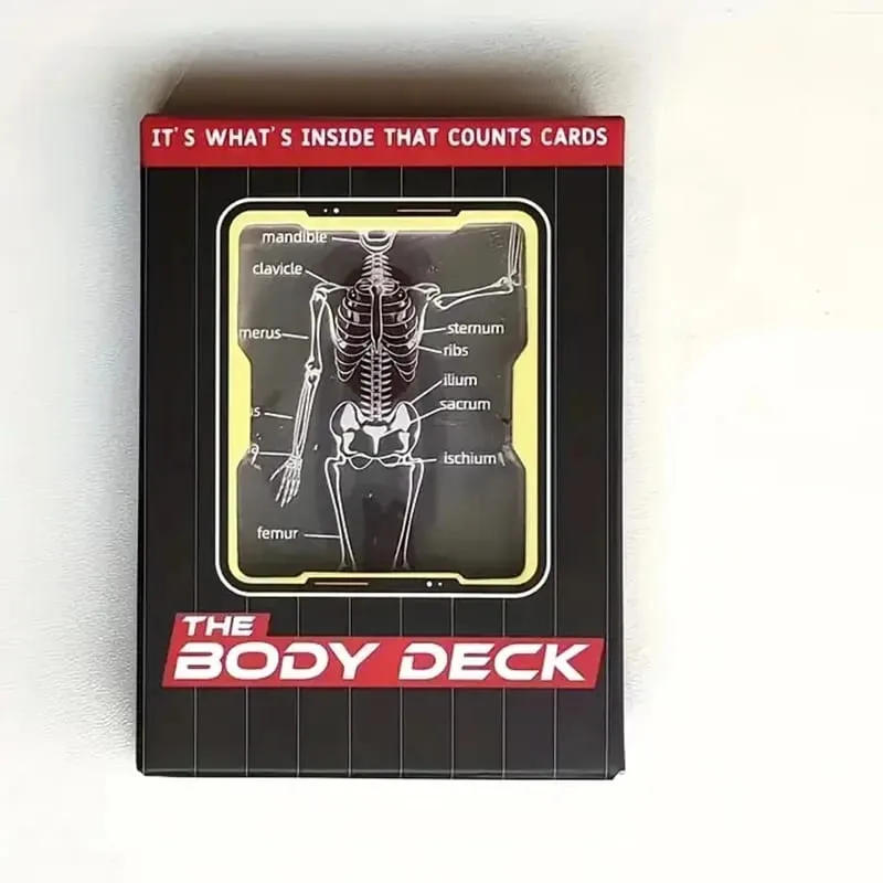 Human Skeleton Knowledge Pokerové karty Průhledné PVC vodotěsné karty Vzdělávací dárky a sběratelské předměty pro studenty medicíny