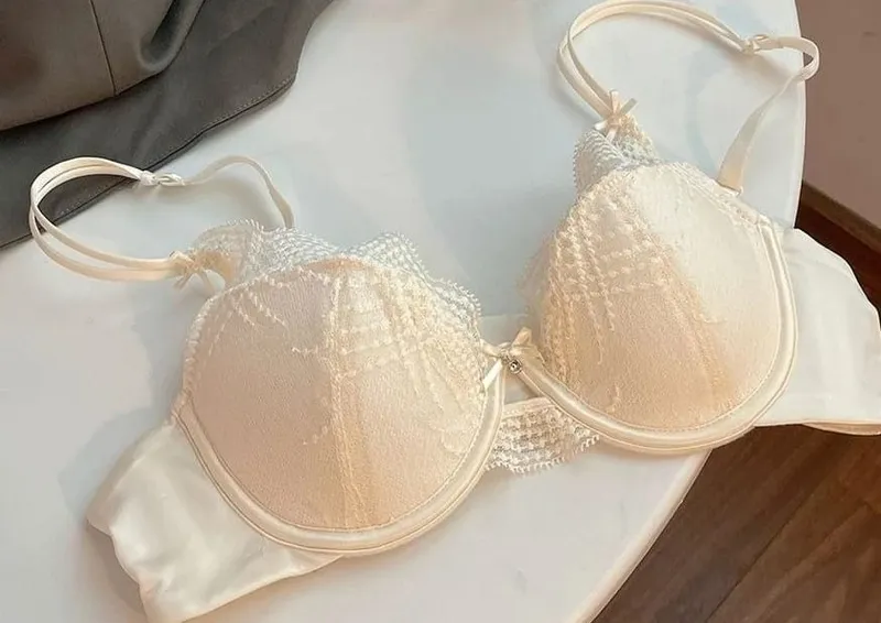 สุภาพสตรีชุดชั้นในลูกไม้ชุด PURE Desire ความงามลึก V สายรัดบางถ้วยบางนุ่ม Underwire Push-Up Bra กางเกง S-XL — image 13
