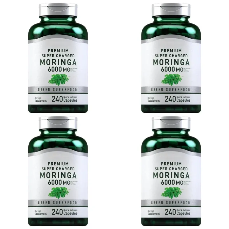 Moringa Oleifera-Ergänzungsmittel, 6000 mg konzentrierter Blattextrakt, unterstützt die allgemeine Gesundheit und das Wohlbefinden, gentechnikfrei, 240 Kapseln für Erwachsene