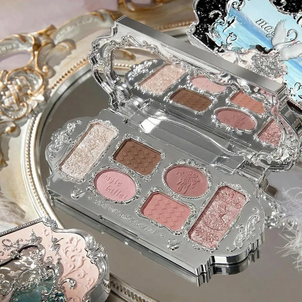 Palette de fard à paupières de Ballet magique, Palette de fard à paupières de Ballet de cygne, mat, fin, scintillant, perle, pour le visage, paillettes — image 2