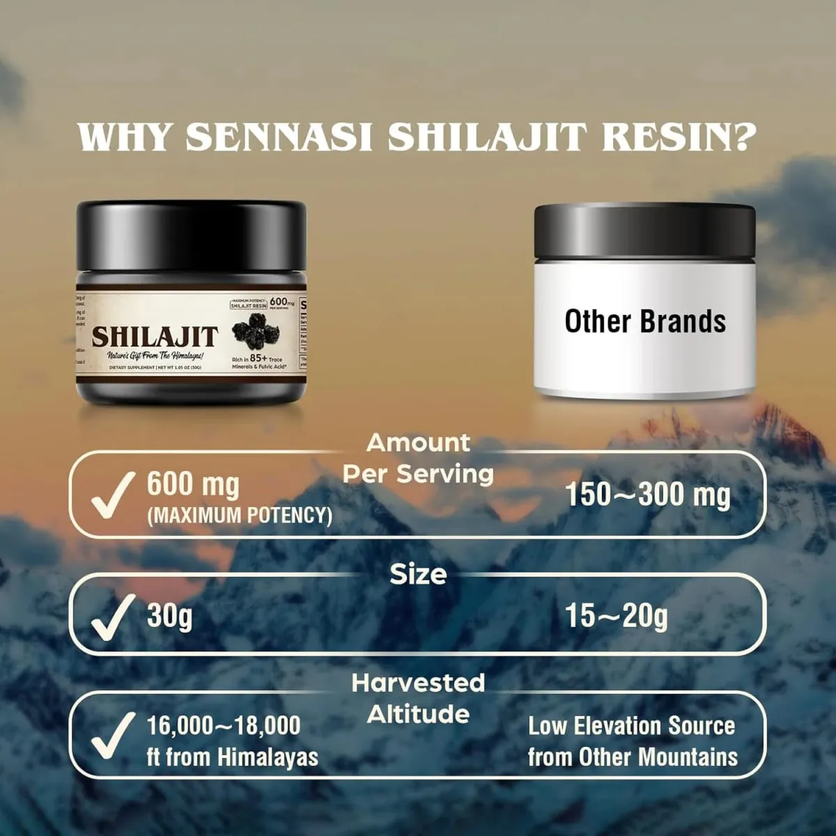 Organic Shilajit Pure Himalayan Organic Shilajit Resin with 85+ Trace Minerals & Fulvic Acid for Energy Immune Support - 600mg — image 5