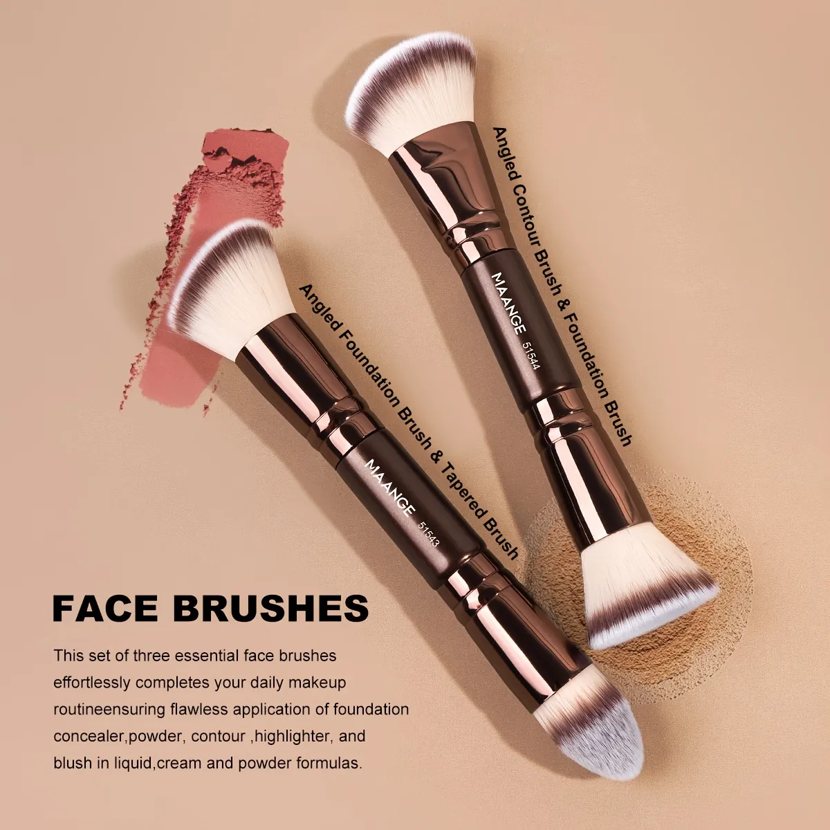 Bộ cọ trang điểm 6 chiếc Đôi cọ trang điểm hai đầu 4 chiếc Air Cushion Puff Đa chức năng Cọ nền Kem che khuyết điểm Cọ phấn — image 3