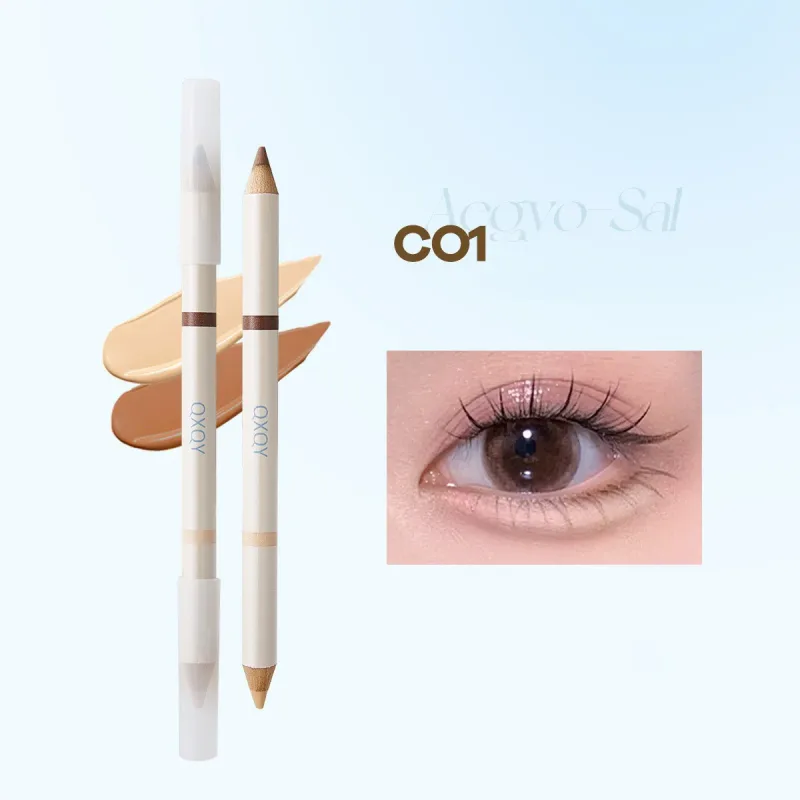 Double Tip Aegyosal Pensil Penyerlah Matte Bawah Mata Koyak Beg Pelapik Anak panah Pen Pembayang Mata Tongkat Make Up Korea Kosmetik Wanita