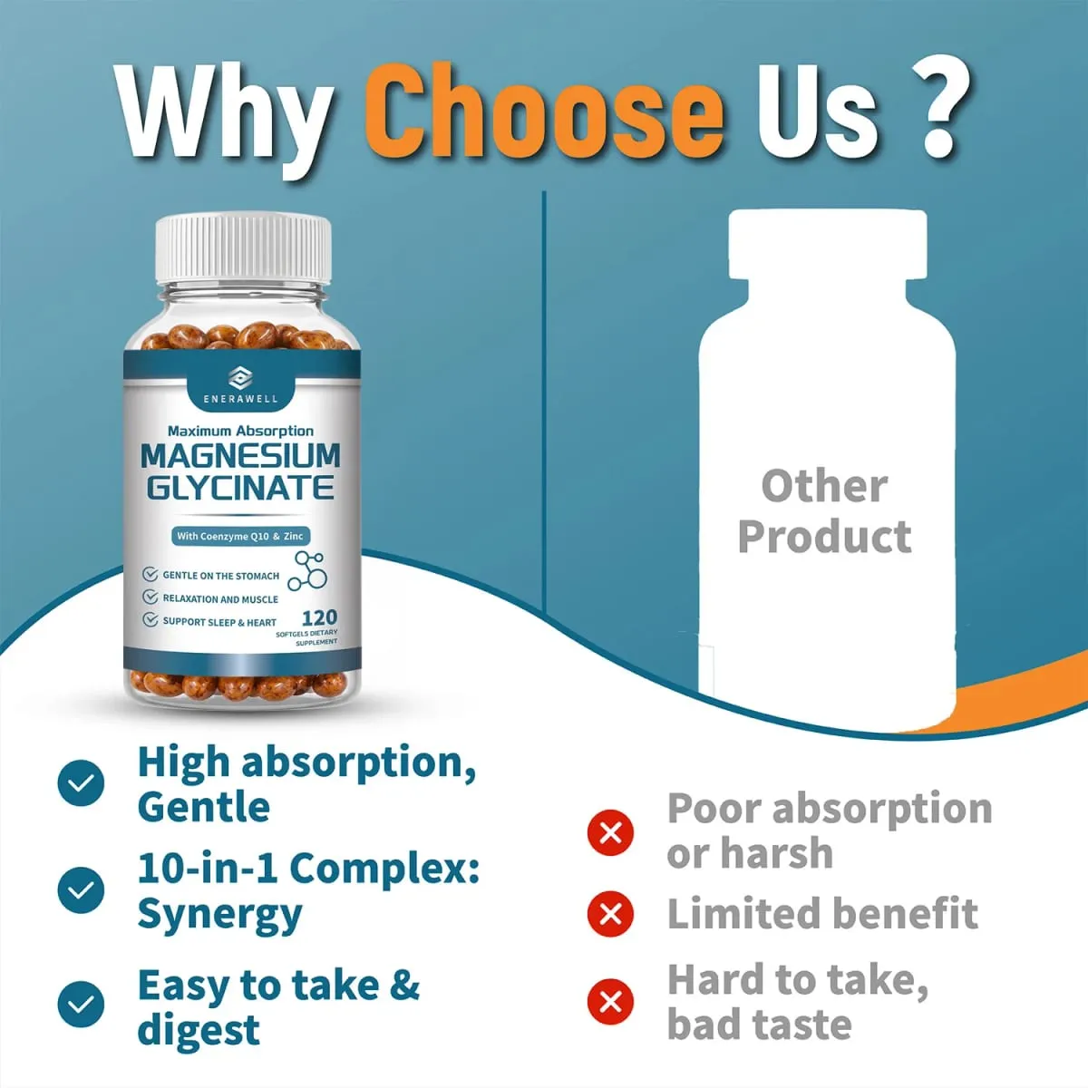 แมกนีเซียม Glycinate 500 มก. อาหารเสริมรองรับระบบประสาทสุขภาพกระดูกและกล้ามเนื้อรองรับความสงบอารมณ์และการผ่อนคลายร่างกายเพื่อสุขภาพที่ดีทุกวัน — image 8