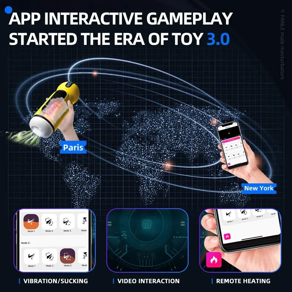 Bluetooth Automatic Male Masturbator Cup Blowjob Sucking Heated Pussy Sex Machine for Men APP Remote Control Penis Vibrator Toy