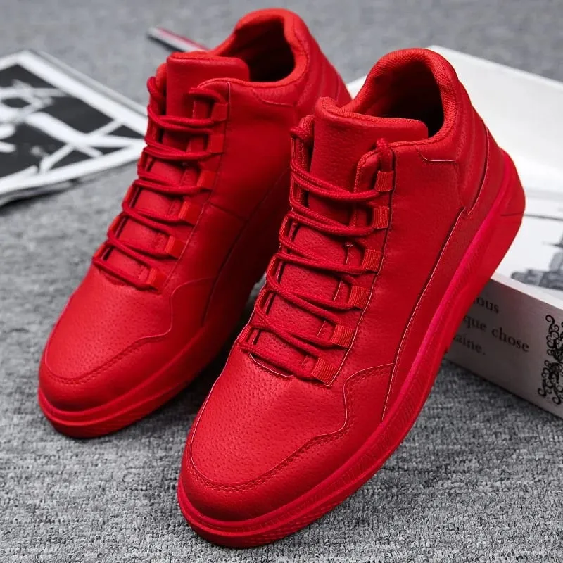 Fesyen Musim Bunga Selesa Ringan Tahan Slip Kulit Atasan Tinggi Sneakers