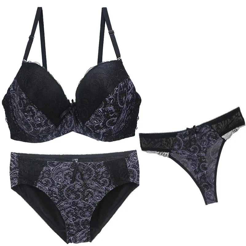 Nouvell Seamless Push Up Bra Sets For Women 3 Piece Underwear Transparent BCDEF Cup Beige Black Blue Purple Red White Lingerie — image 8