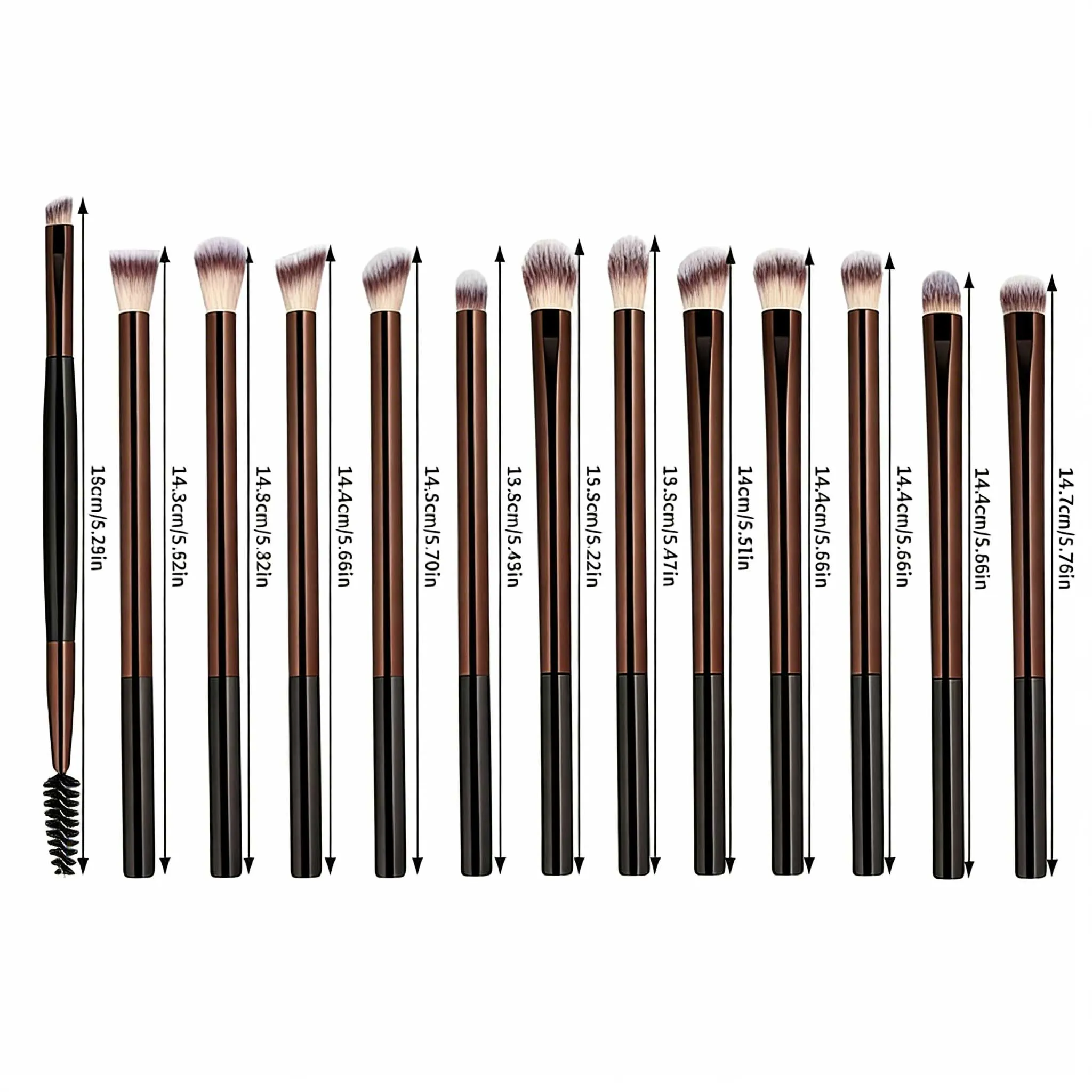 13 Pcs Makeup Brushes with Bag Multi-functional Eye Makeup Brush Set Professional Blending Eyeshadow Concealer Eyebrows Eyeline — image 2