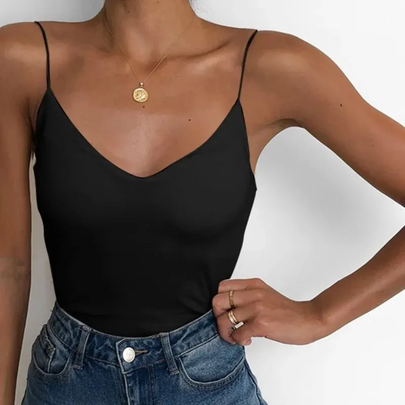 Summer Sexy Women Thin Wild Solid Camis Vest Tank Tops Female Strap Basic Tops Slim Sleeveless Camisole — image 11