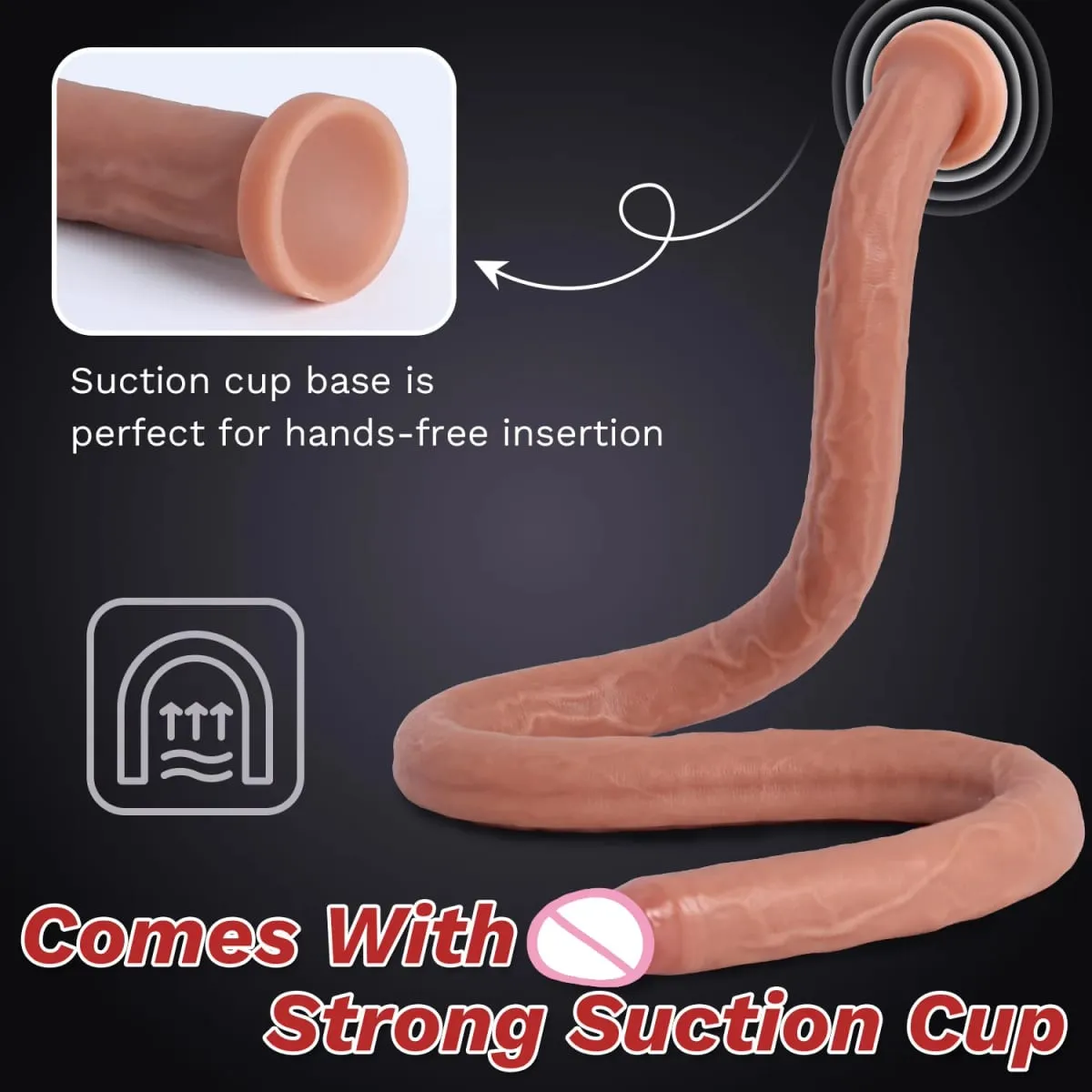 Extra lange realistische Dildos G-Punkt-Stimulation Deep Touch Penis Vagina Analdildo Dick Erwachsene Sexspielzeug für Frauen Männer Butt Plug — image 4
