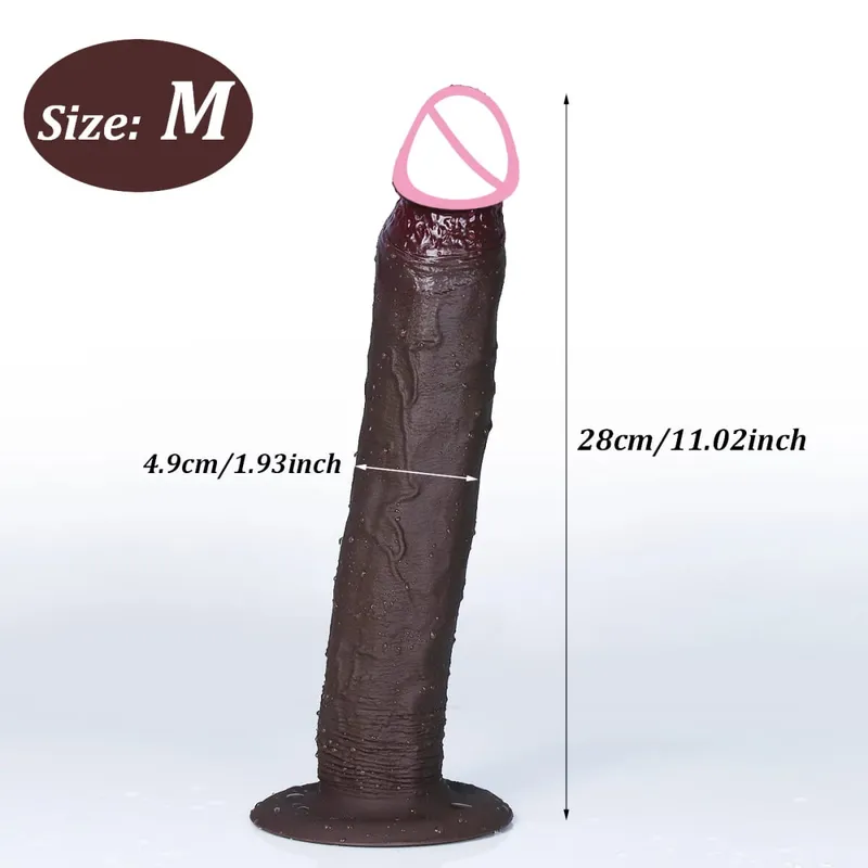 Realistico lungo e morbido butt plug dildo 3 dimensioni pene finto sensazione di pelle cazzo in silicone donna uomo masturbazione ventosa giocattoli del sesso anale — image 10