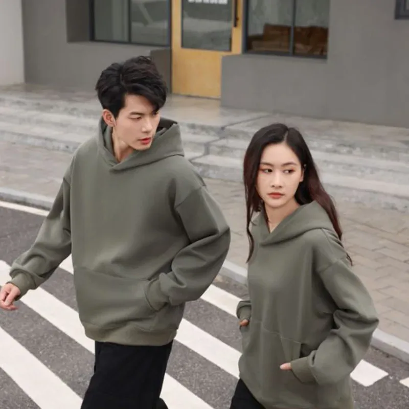 480GSMฤดูหนาวผู้ชายผ้าฝ้าย100% ขนาดใหญ่Hoodiesไม่มีลำลองStreetwearสปอร์ตHooded Sweatshirts HeavyขนแกะPullovers — image 4