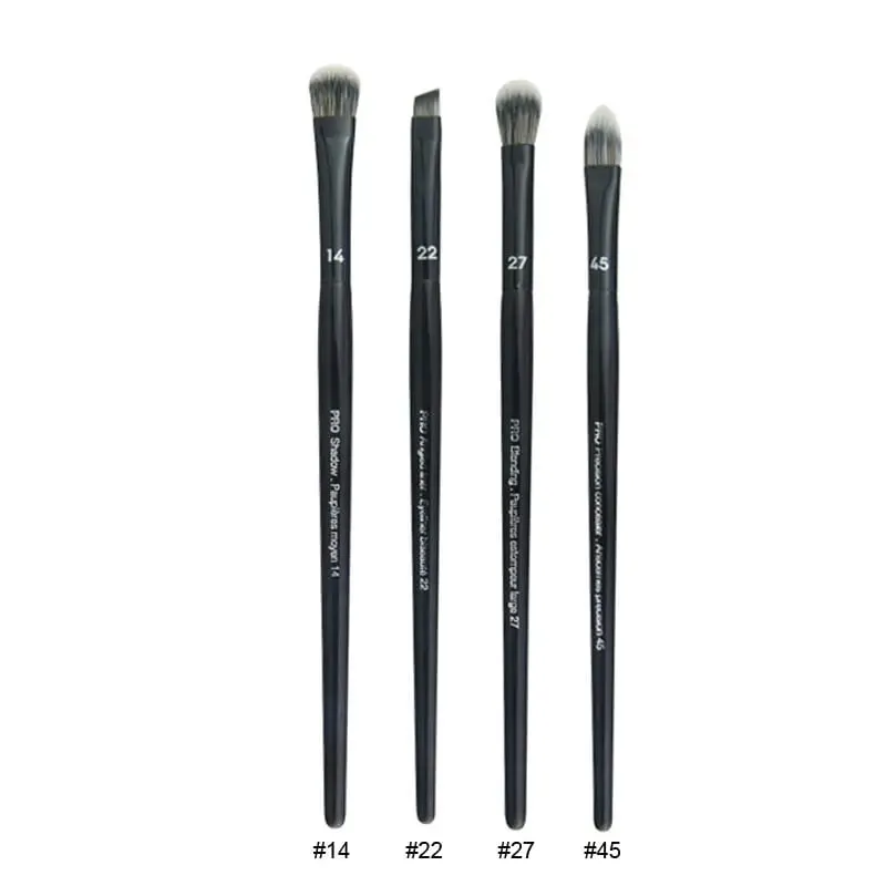 4st/set Pro Black Eye Shadow Makeup Borstar Läppbryn Precision Concealer Blend Syntetiskt hår Smudge Highlight Make Up Brush — image 2