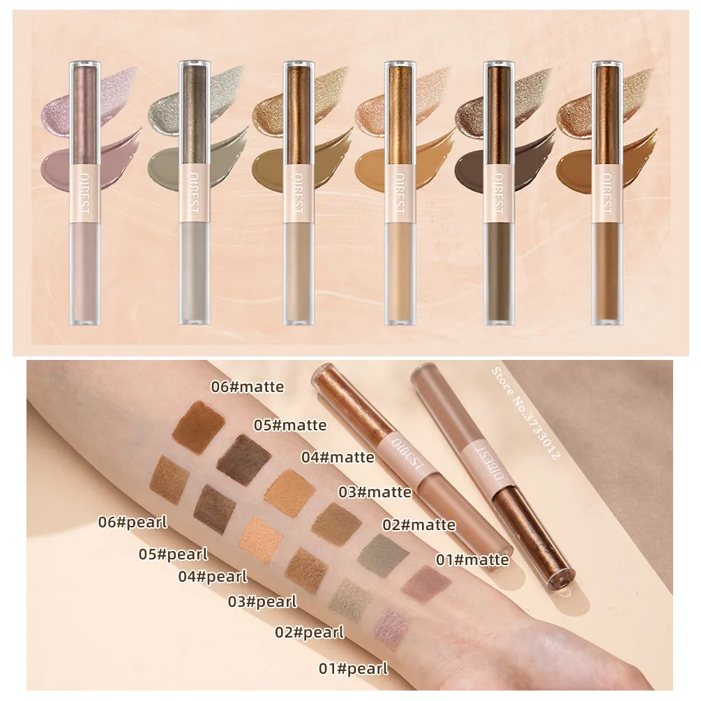 2 In 1 Stick Pearly Matte Lidschatten Creme Glatte Nude Augen Make-Up Flüssige Kontur Schatten Stick Wasserdicht Schimmer Hohe licht Stift — image 5