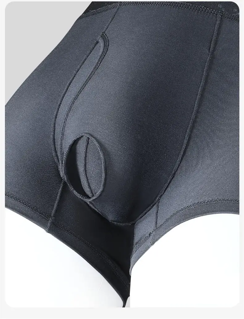Boxer homme short sous-vêtement modal homme culotte solide respirant balle séparation poche caleçon homme malles Cueca grande taille — image 3