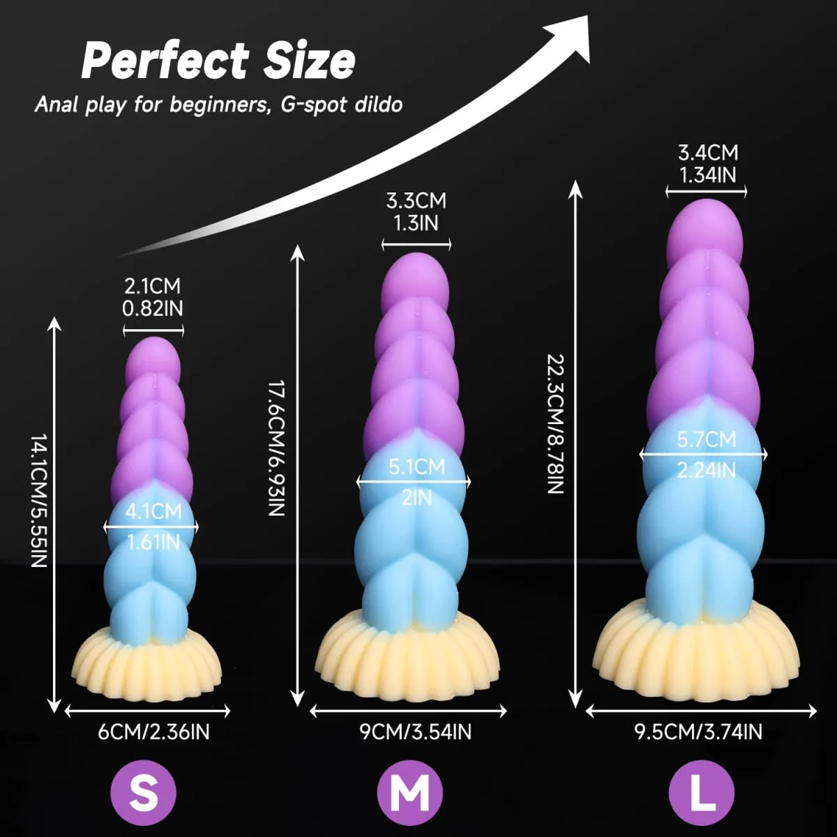 แฟนตาซี Anal Plug Dildos ต่อมลูกหมาก Clit G-Point Stimualor ช่องคลอดนวด Butt Plug ซิลิโคนผู้ใหญ่ของเล่นสำหรับสตรีและผู้ชาย — image 2