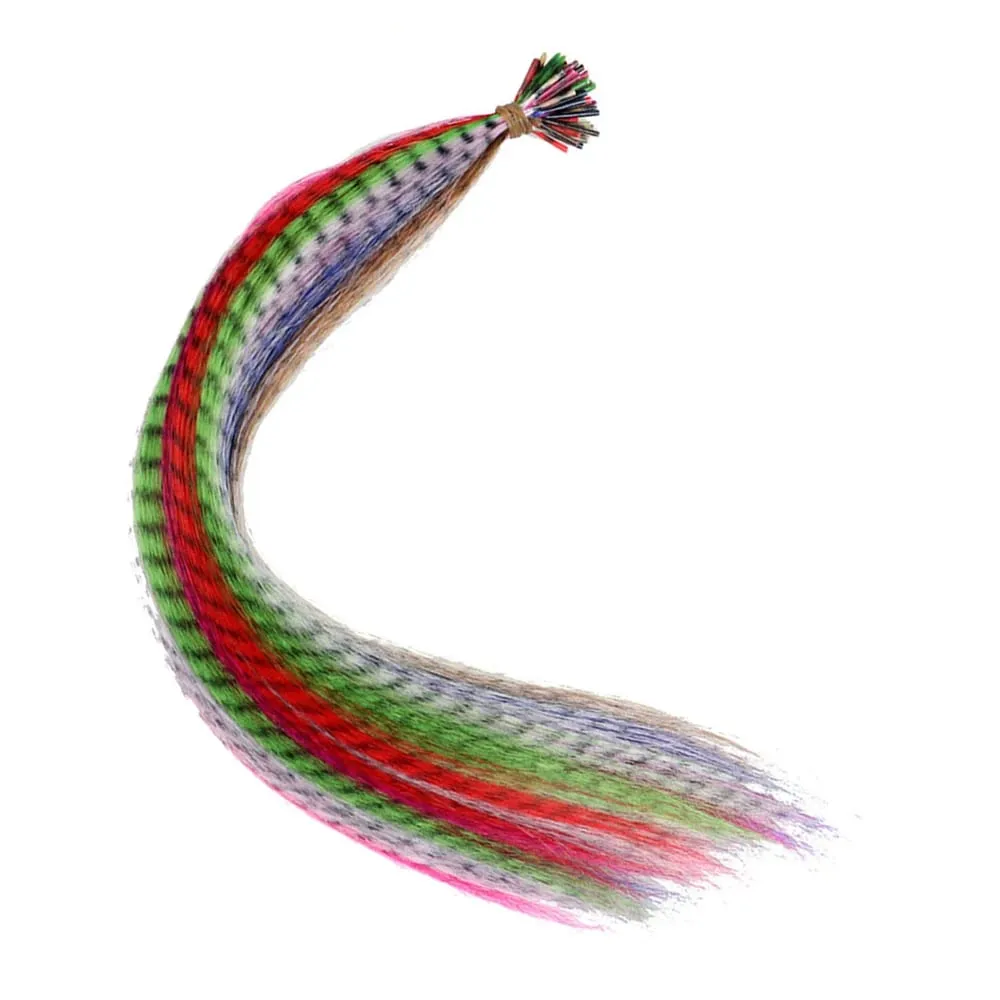 Estensioni dei capelli sintetici colorati I-Tip in piume finte 16 "20 fili/pacco Accessori per parrucche in fibra resistente al calore da donna — image 6
