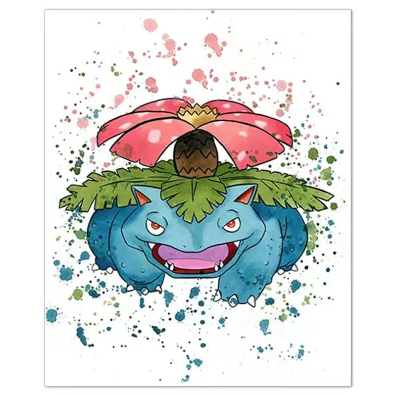 Anime Pokemon Canvas Painting Bulbasaur Charmander Squirtle Poster and Print Watercolor Wall Art Picture Home Decor Kids Gifts — image 11