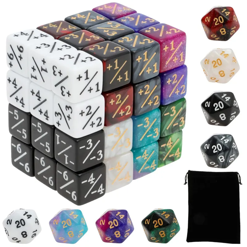 56/78Pcs ชุดลูกเต๋าเคาน์เตอร์อะคริลิค Plus และลบชุดลูกเต๋าคำสำคัญเคาน์เตอร์ Tokens แบบพกพาการ์ดเกมอุปกรณ์เสริมสำหรับ Party Home — image 8