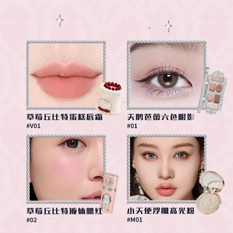 Flor sabe conjunto de maquiagem lábio lama iluminador pó blush sombra de olho maquiagem profissional presente kit para menina cosméticos conjunto completo — image 13