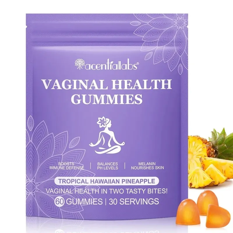 Acentiallabs กัมมี่สุขภาพช่องคลอดพร้อม Bacillus Coagulans และวิตามินซีรองรับการป้องกันภูมิคุ้มกันและความสมดุลของค่า pH 60 กัมมี่