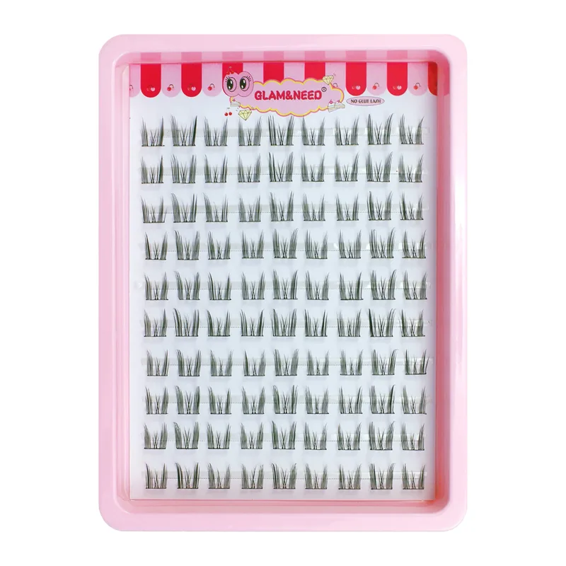 10 Rows Cat Eye Single Cluster Fake Eyelashes Natural Cosplay Makeup False Eyelashes Self-adhesive Natural Wispy Lash Extension