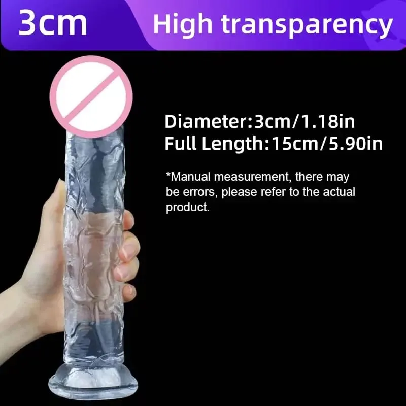 Transparent Soft Jelly Dildo Realistic Fake Dick Penis Suction Cup Dildo Realistic Sex Toys For Lesbian Women Female Masturbator — image 19