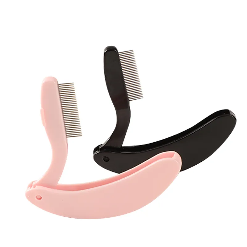 1Pc Gebogen Ontwerp Wimperborstels Kammen Opvouwbare Separator Rvs Wimper Kammen Tool Schoonheid Draagbaar — image 4