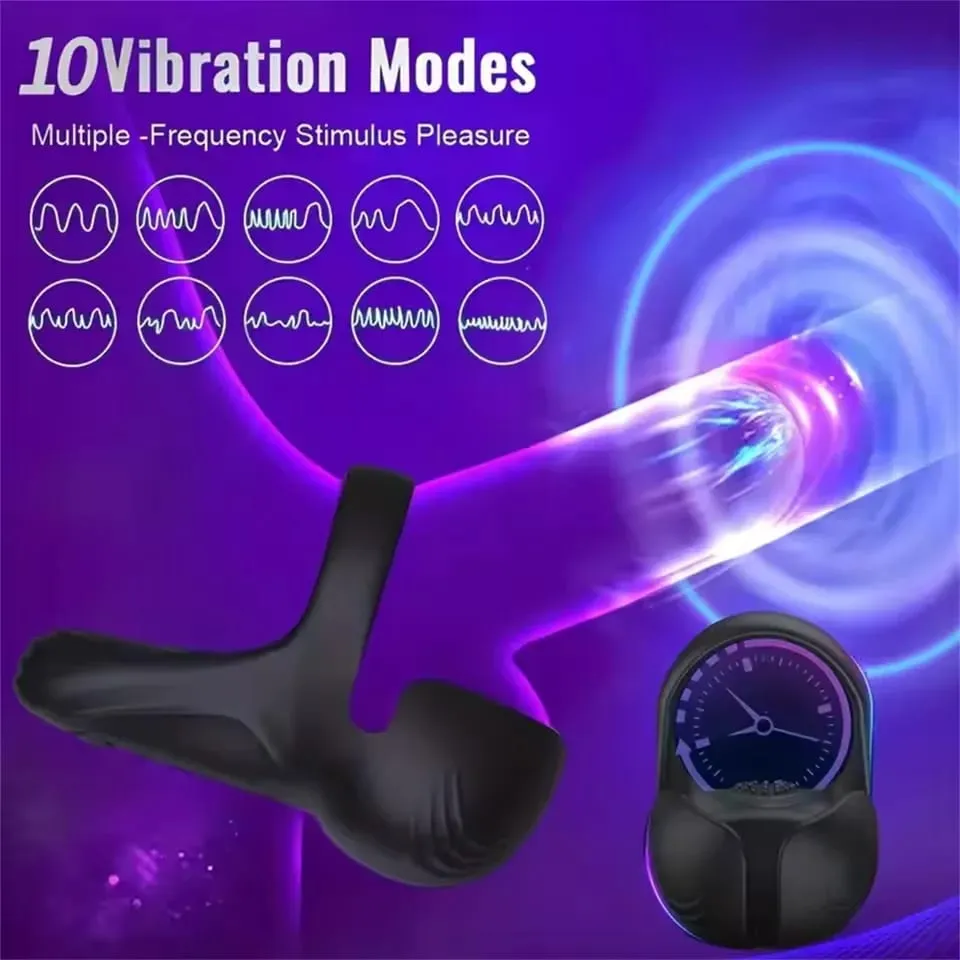 Penggetar Cincin Zakar Zakar untuk Lelaki Perangsang Testis Tanpa Wayar Lelaki Alat Kawalan Jauh Glans Massager Masturbator Mainan Seks untuk Lelaki 18+ — image 2