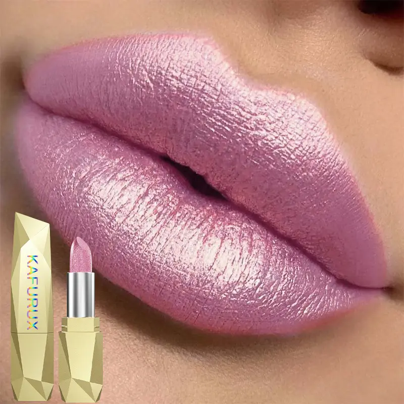 1PC glitter metallic lipstick finish hydrating 19 colors red pink sparkling highly pigmented lip tints lips makeup gifts cosmet — image 2