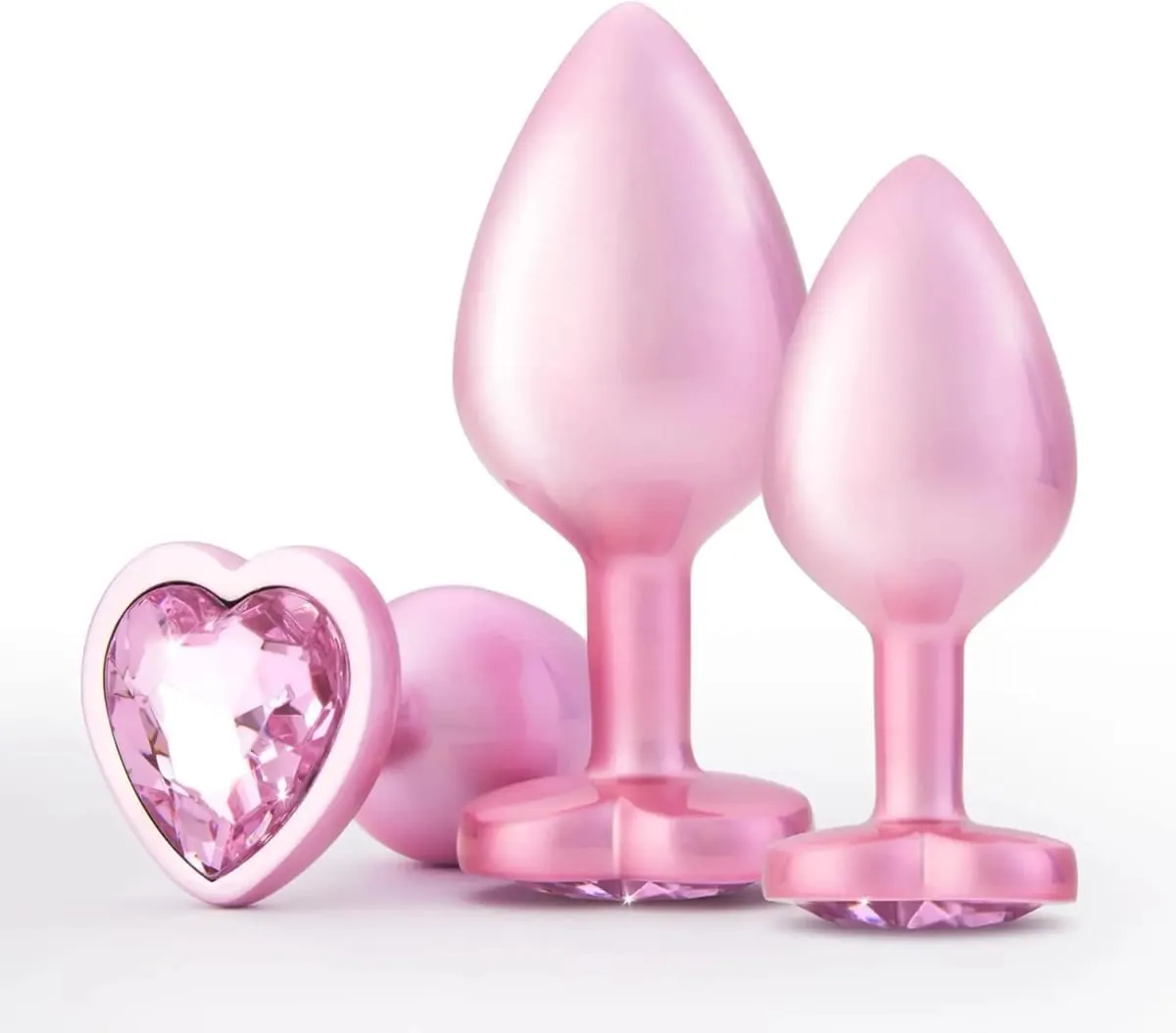 Kristal Berlian Hati Logam Dasar Butt Plug 3 Ukuran Anal Plug Anal Pelatih untuk Pemula Uniseks Pijat Prostat Mainan Seks Dewasa — image 1