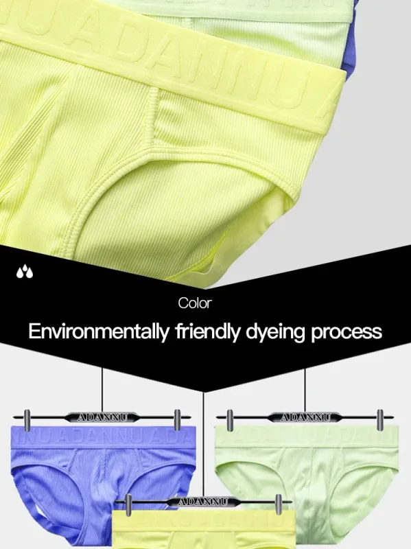1PCS สีทึบ Ribbed กางเกงในชาย ADANNU นูนโลโก้ยืดหยุ่นเอวยืด Comfort Daily บิกินี่กางเกง AD759 — image 11