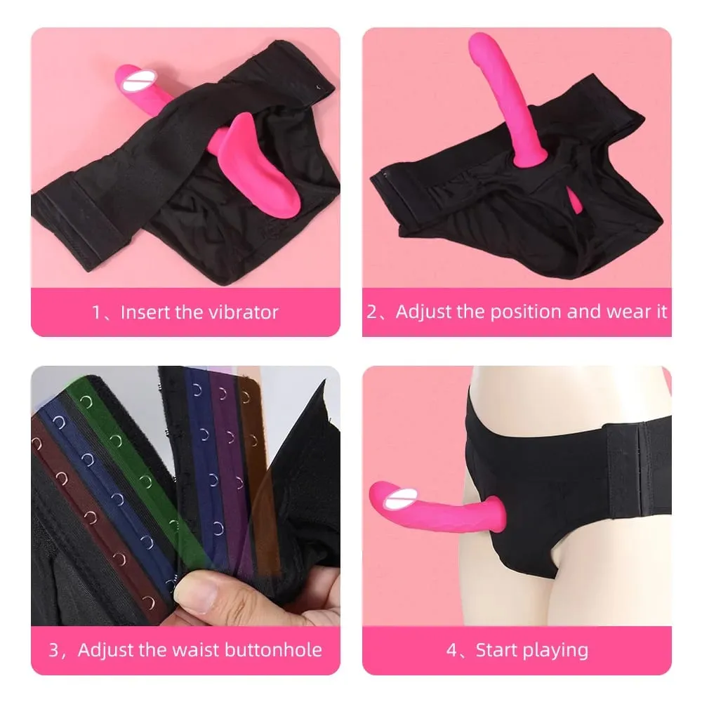 Vibratore spintore, telecomando, cinturino vibrante in silicone, punto G, indossabile, vibratori, mutandine, giocattolo del sesso per le donne — image 5