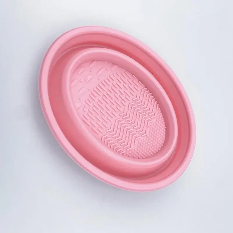 Wash Clean Mat kosmetické nástroje Scrubber Box Měkký silikonový čistič štětců na líčení Skládací miska na čištění pudrů Štětce na oční stíny