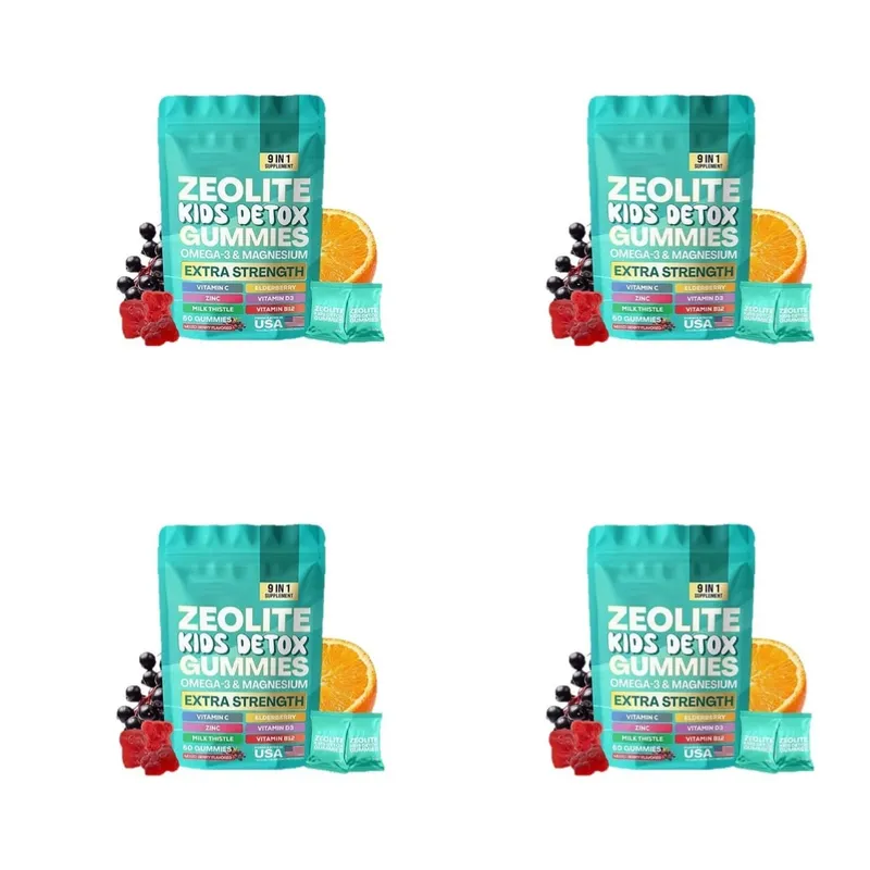 Kids Wellness Gummies with Omega-3 Magnesium Vitamin C Daily Nutritional Support Mixed Berry Flavor 60 Gummies