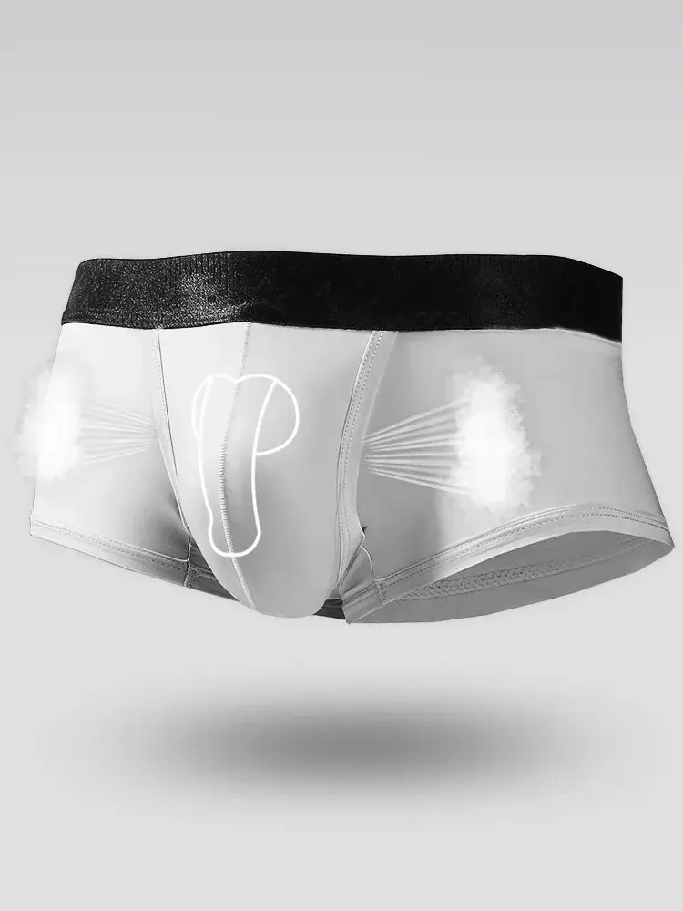 Spermatiska kalsonger herr issilke sommartunna pojkar scrotal buttonstock split varicose boxershorts