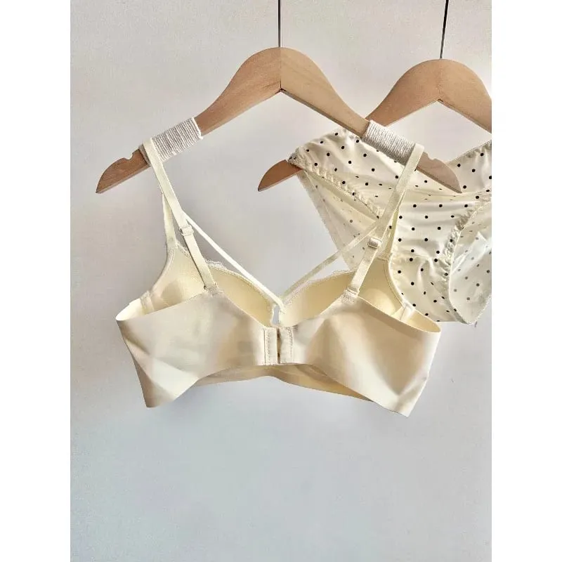 Französisches Spitzen-Push-up-BH-Set, gepunktet, kleine Körbchenformung, süße sexy erotische Dessous, Komfort-Bügel, Damen-Intimbekleidung, S-XL — image 5