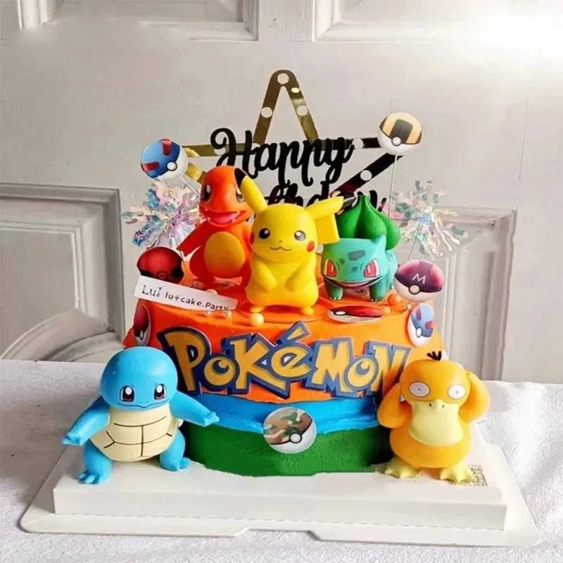 15Pcs/set Pokemon Cake Topper Pikachu Anime Figure Party Happy Birthday Pokemon Cake Decoration Supplies Boy Ornaments Kids Gift — image 3