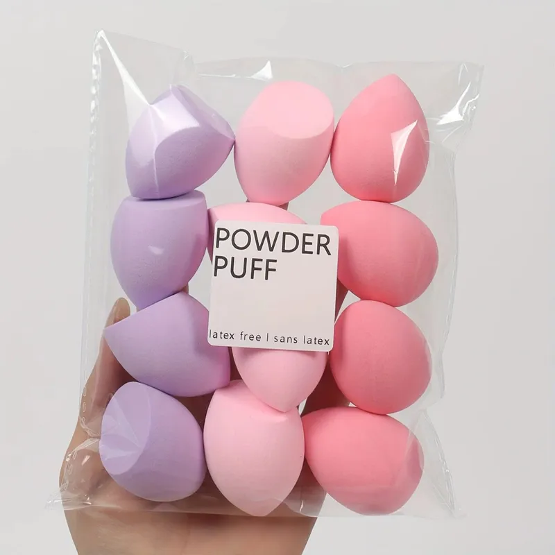 12 kusů hydrofilní polyuretanová kosmetická houba bez latexu sada vícebarevná houba pro míchání make-upu vhodná na tekutiny a krémy — image 7