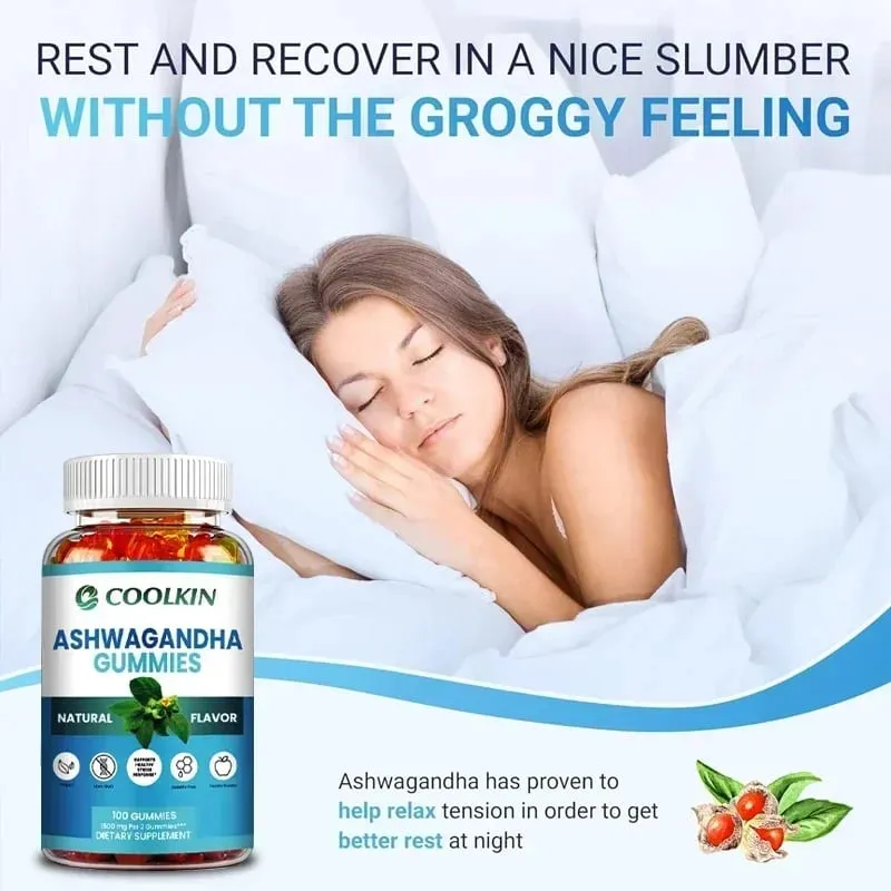 Gummies Ashwagandha - บรรเทาความเครียดปรับปรุงความเข้มข้นส่งเสริมสมองและสมดุลพลังงานและปรับปรุงสุขภาพการนอนหลับ — image 4