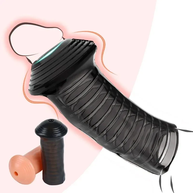 Yeniden kullanılabilir Penis Kollu Glans Penis Büyütücü Genişletici Gecikme Boşalma Anal Popo Fiş Yetişkin Seks Oyuncakları Erkekler Çiftler Için Sexshop — image 1