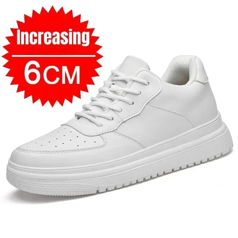 New Height Increasing Shoes for Men 10cm Invisible Elevator Sneakers White Leathe Sport Zapatillas De Hombre Big Size 46 — image 9