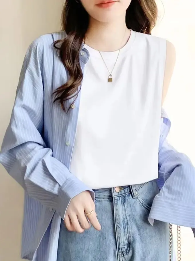 Simple Cotton Sleeveless Tank Top for Women—Classic Loose-Fitting Casual Base Layer Summer Round-Neck Base Layer T-Shirt Brea — image 6