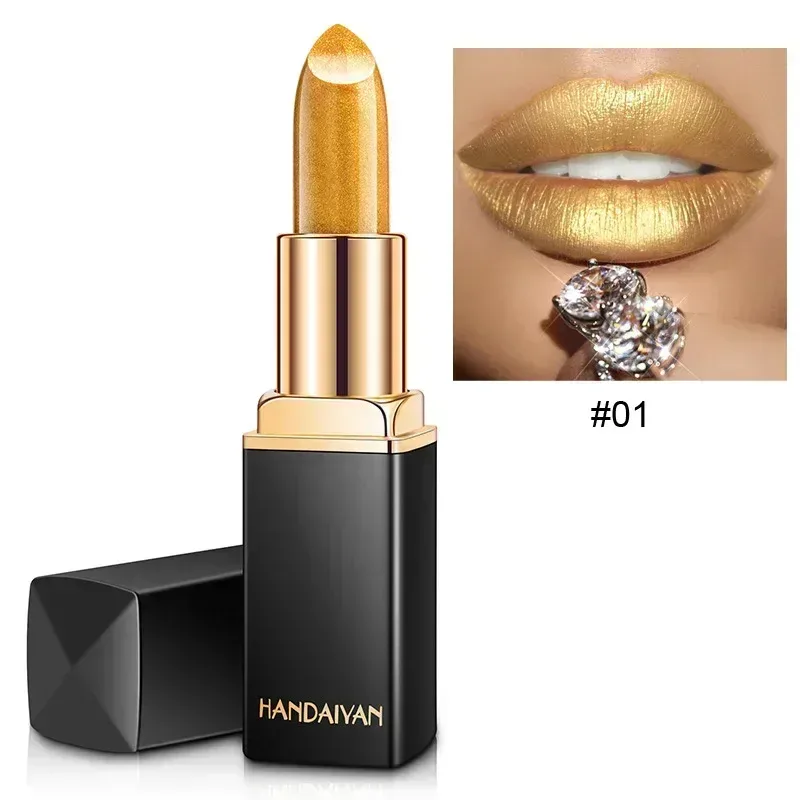 Značka Professional Lips Makeup Voděodolný Shimmer Dlouhotrvající pigment Nude Pink Mermaid Shimmer Lipstick Luxusní kosmetický make-up — image 14